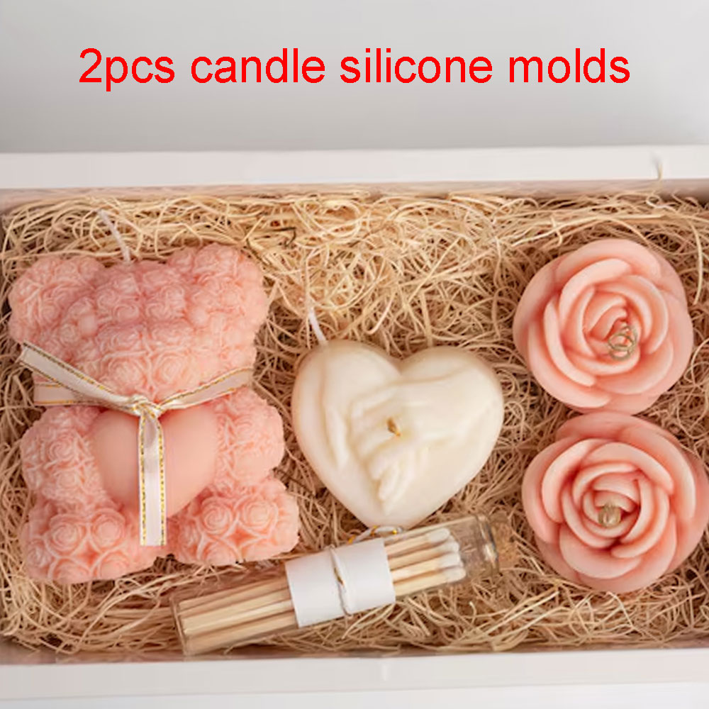 Candle Making Kits - Teddy Bear Heat Rose Silicone Candle