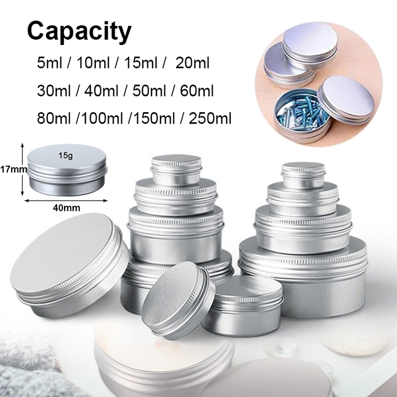 1/5/10pcs 5-250ml Empty Silver - Tin Container Lid review and price